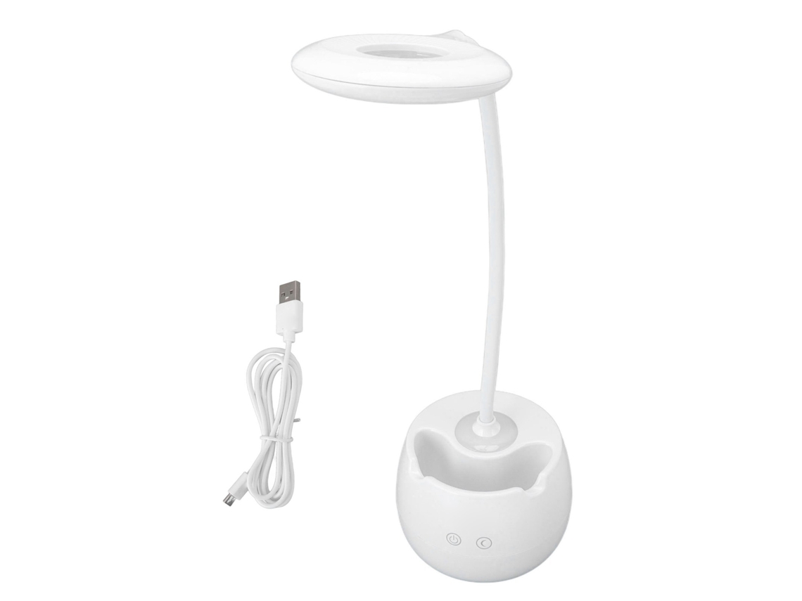 Lámpara de oficina LED USB recargable 2026 con 3 modos, control táctil, portalápices y protección ocular, ideal para el hogar y la oficina.