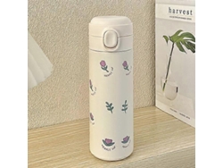 Taza térmica con pajita y diseño de tulipán, con hebilla y pajita, para té, leche y café, botella de agua de viaje a prueba de fugas Ly Ebike