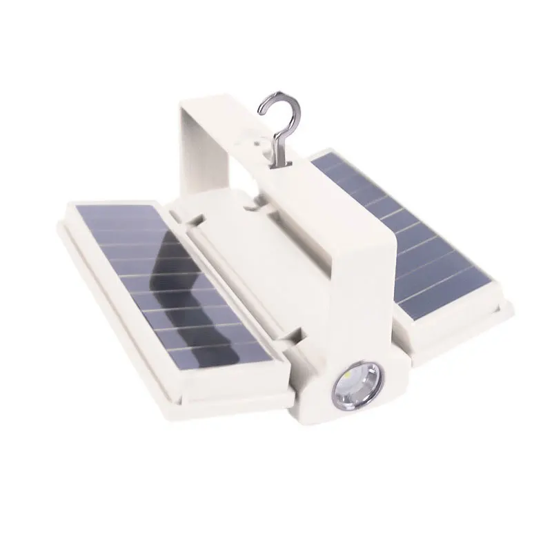 Luz Led Solar Para Camping (blanca) - Plegable 90° - Linterna Portátil - Senderismo Al Aire Libre - Aventura - Pesca - Emergencia