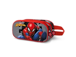 Estuche doble con el símbolo 3D de Spider-Man de Marvel, gris Karactermania