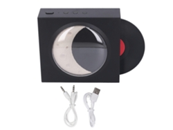 Altavoz Bluetooth retro con alarma lunar, innovador altavoz inalámbrico pequeño para el hogar y la oficina, color negro, Chennnls
