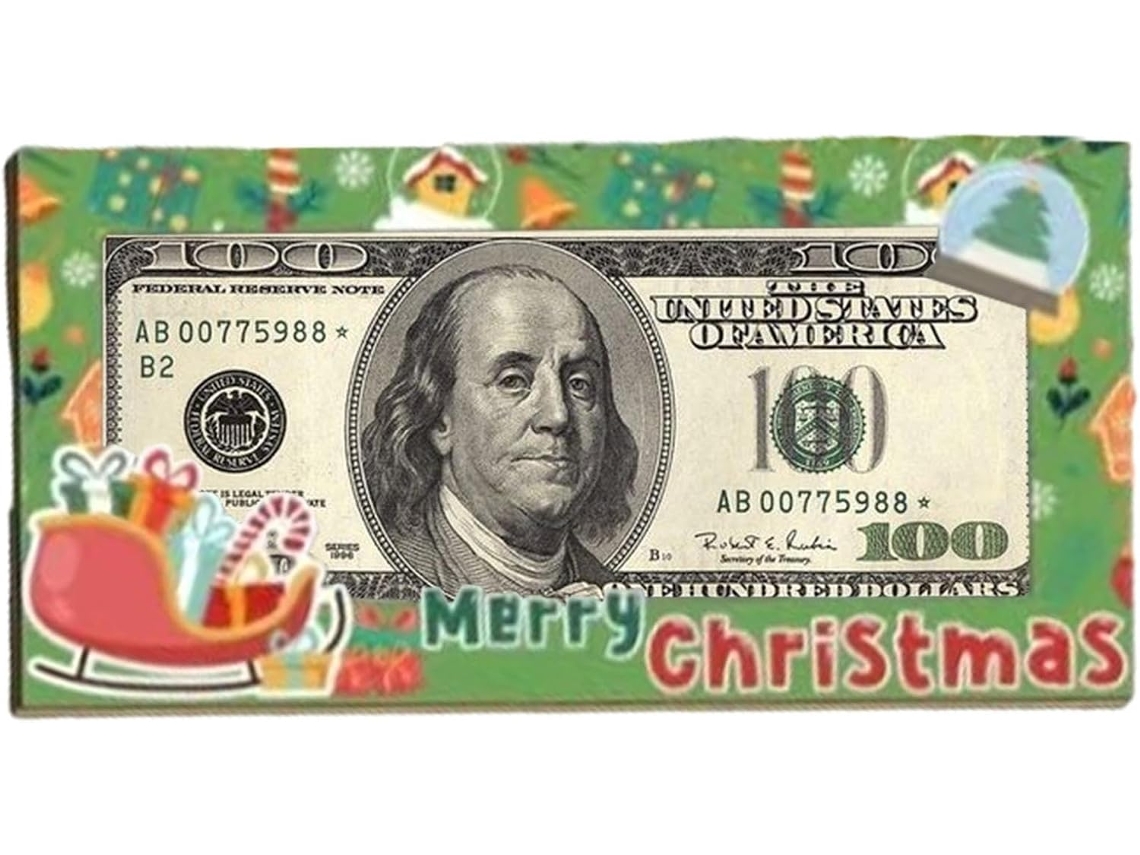 Monedero navideño, divertidas tarjetas de dinero, exquisito