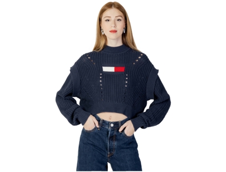 Camiseta de Mujer TOMMY JEANS Jersei Tjw Ovrszd Azul (M)