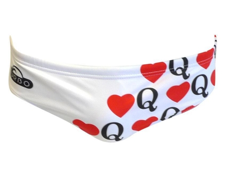 Calzoncillos para Hombre TURBO Heart Queen Blanco para Natacion (L)