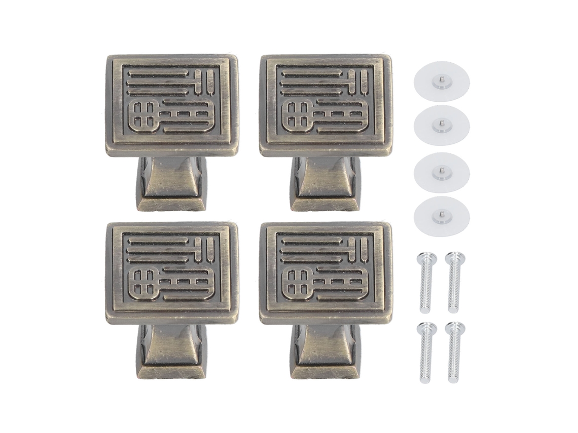 4 bridas de cobre vintage para gabinetes con adhesivo, sin agujeros