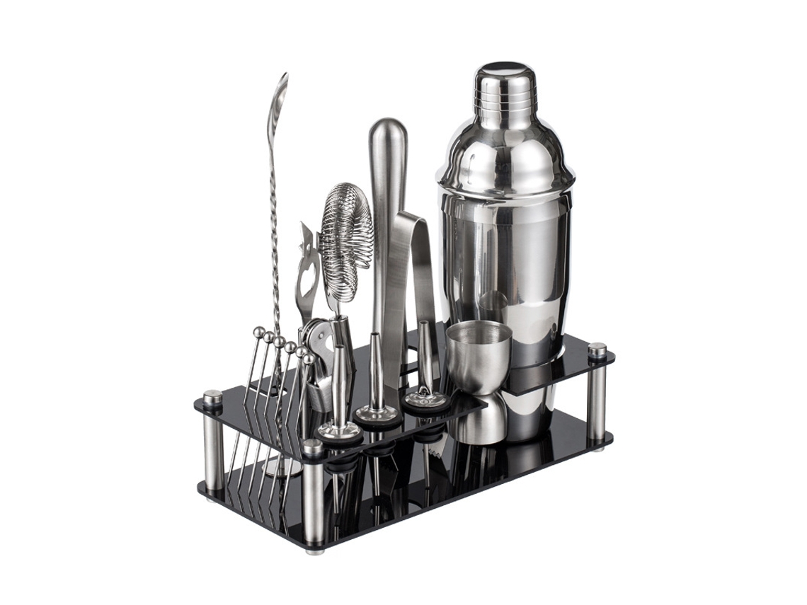 Coctelera de acero inoxidable con soporte acrílico, herramienta profesional para bartenders DIGITALLAB (750 ml)