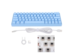 Teclado mecánico Baoj-2026novoteclado azul de 64 teclas con cable e inalámbrico