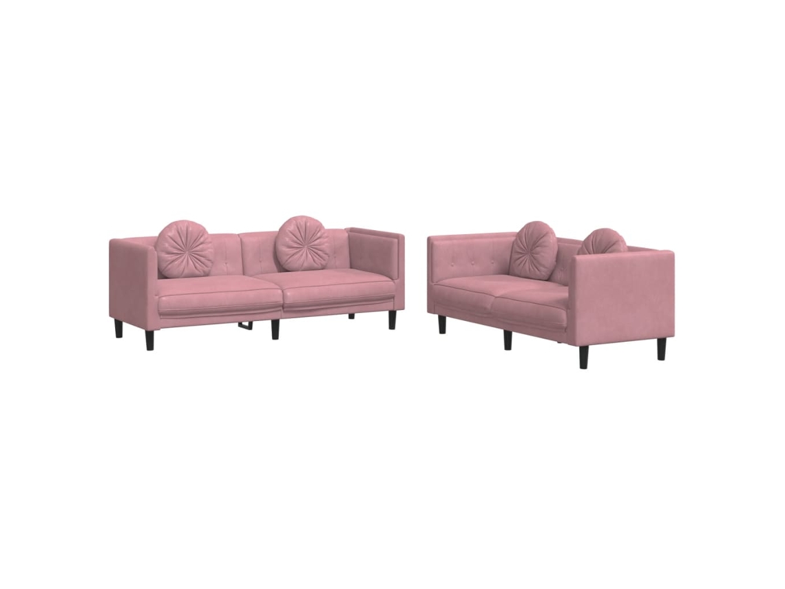 Maison Exclusive - Juego De Sofás Con Cojines 2 Piezas Terciopelo Rosa