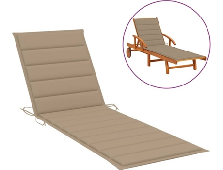 Almohada para Tumbona VIDAXL (Gris-marrón - Tela - 200 x 70 x 4 cm) |  Worten.es