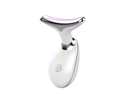 Dispositivo de belleza (blanco) para la regeneración de la piel, masaje facial y de cuello, lifting y reafirmación vibratoria.