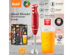 (Rojo) Estándar europeo - Batidora/mezcladora/batidora eléctrica 2 en 1 para uso doméstico en acero inoxidable