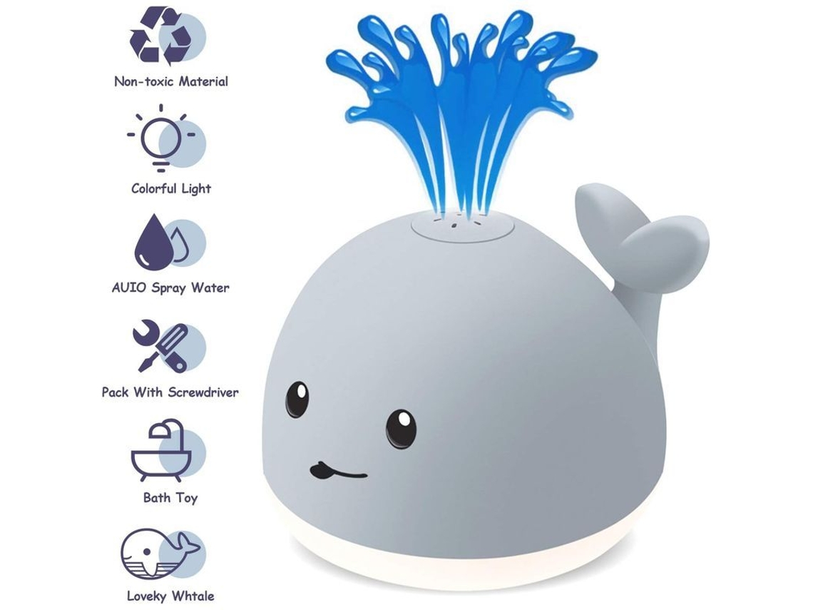 Juguete De Baño Con Forma De Ballena 2025 Con Luz Led Y Rociador Automático, Juguete Para La Hora Del Baño Del Bebé.