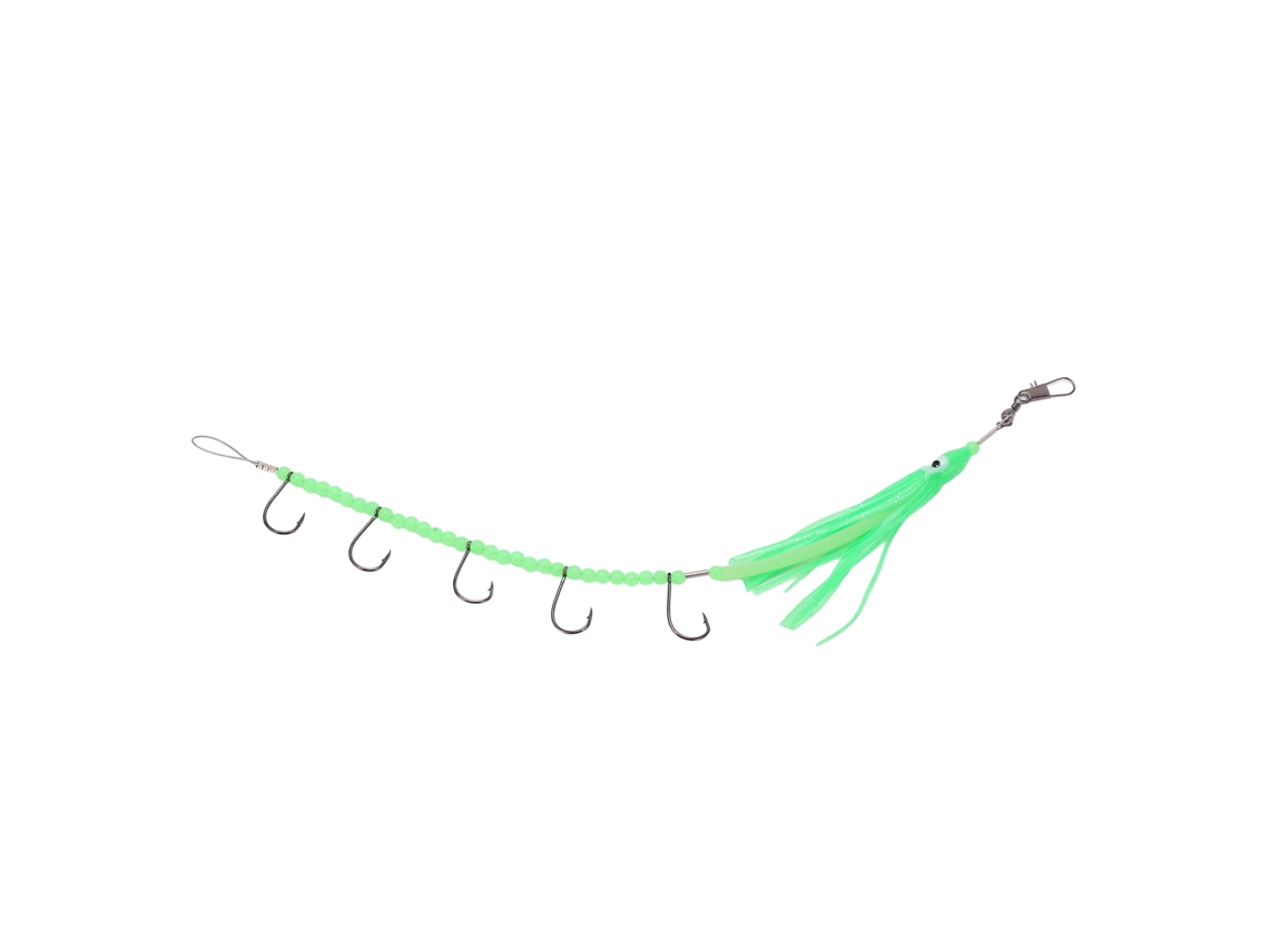 Anzuelo Artificial Para Pulpo/calamar Con Alambre De Acero Giratorio De 360°, 350 Mm, Verde Fluorescente, Para Pesca.