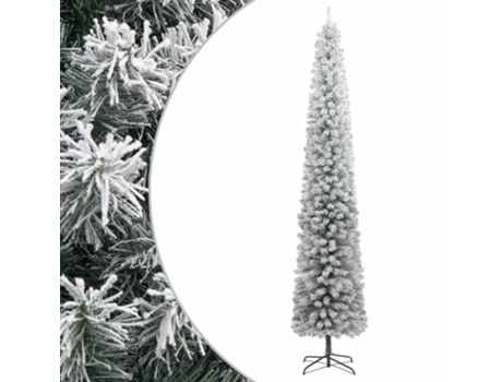 MAISON EXCLUSIVE - Árbol Navidad estrecho con soporte y nieve artificial PVC 270cm
