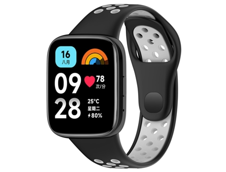 Correa Smartwatch para Redmi Watch 3 Lite / Watch 3 Active Silicona Bicolor (Negro Gris)