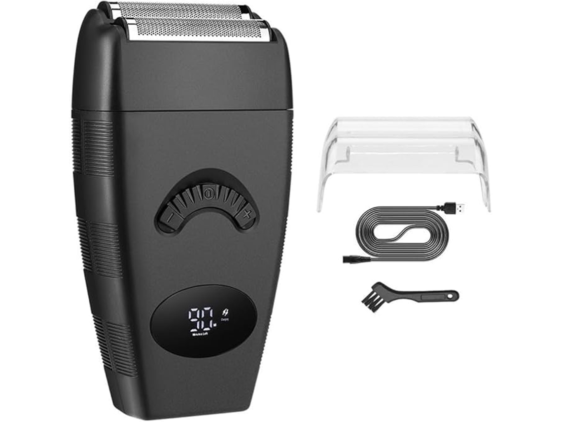 Afeitadora eléctrica de cuchilla recíproca para hombre, 3 niveles de velocidad (negra) Czhhmart