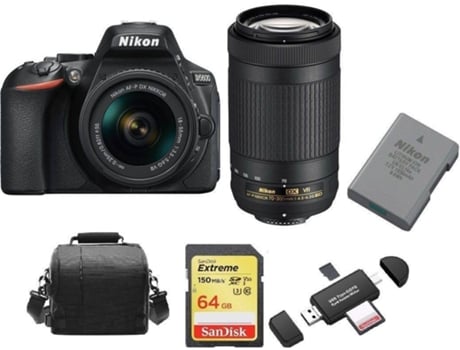 Kit Cámara Reflex, 2 Objectivos y Accesorios NIKON D5600 (24.2 MP - Sensor: CMOS - ISO: 100 a 25600)