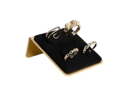 Porta Anillos De Fieltro Negro Pequeño, Porta Joyas De Oro, Estante De Almacenamiento Para Anillos