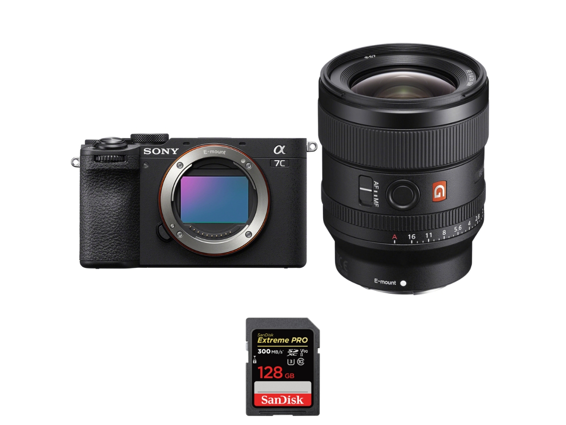Sony A7c Ii Negro + Fe 24mm F/1.4 Gm + 1 Sandisk 128gb Uhs-ii 300mb/s - Cámara Fotográfica Híbrida + Ebook “20 Consejos Para Fotos Que Impactan”