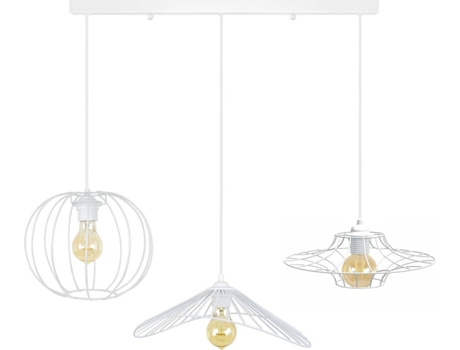 Lámpara de Teto TOSEL Asolo,Lady,Ufo (Metal - Blanco - 90 x 30 x 90 cm - 40W)