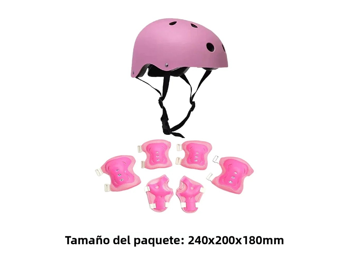 Set de bicicleta infantil con casco, rodilleras, coderas y muñequeras. Mdug (rosa)