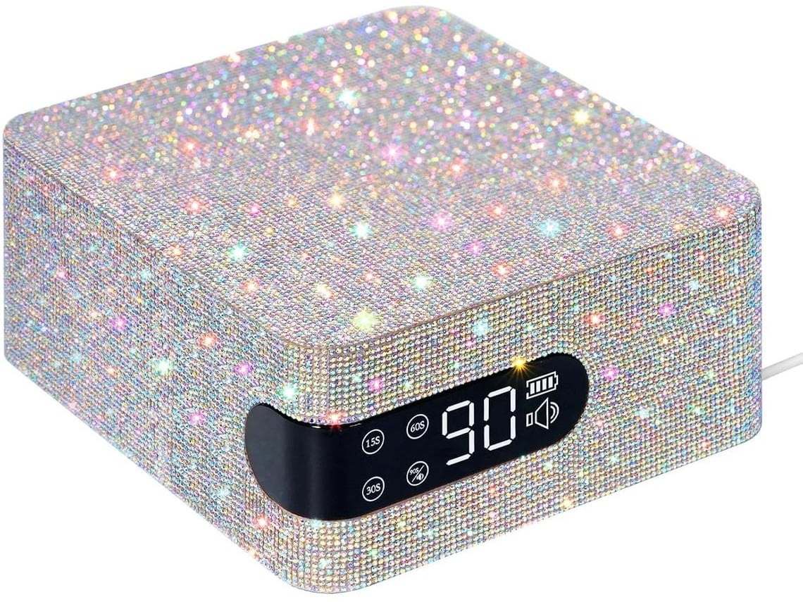 Lámpara de uñas UV LED Chennnls de 96 W con 4 temporizadores, secado rápido, enchufe plateado
