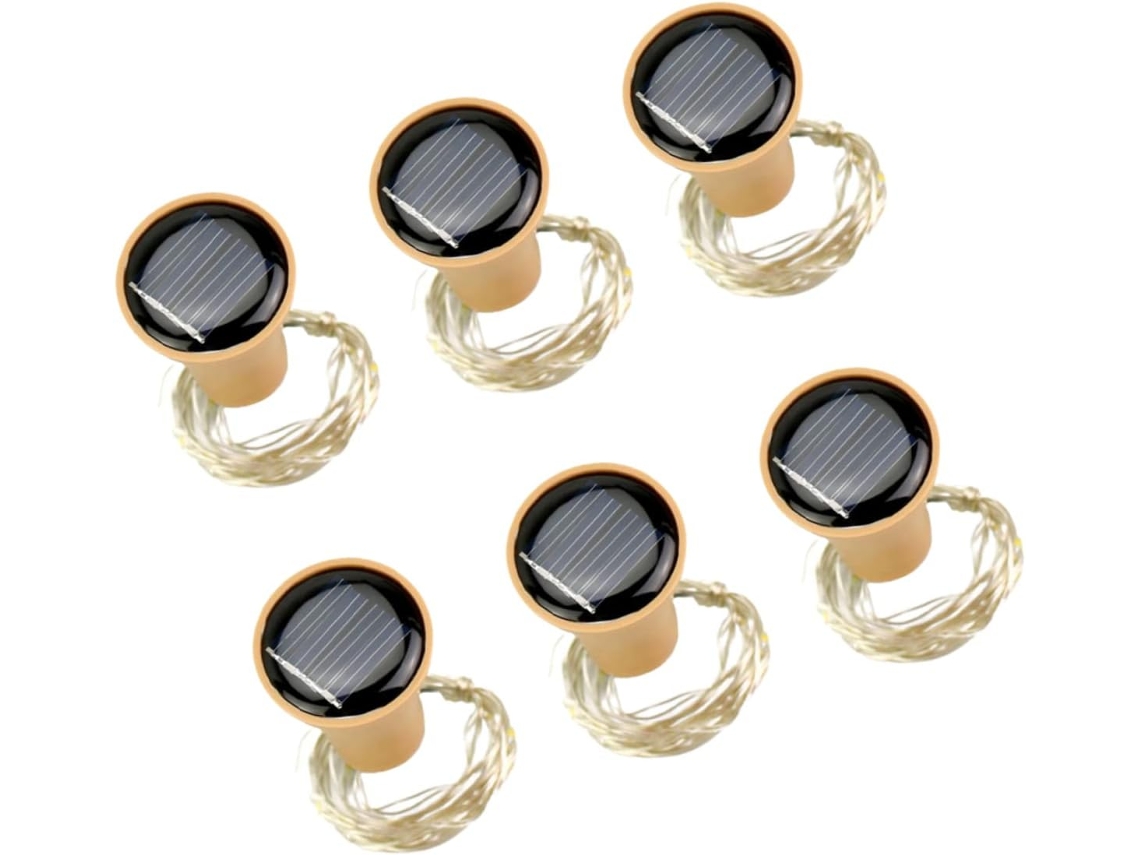 Cable De Cobre Decorativo Con Energía Solar, 15 Led, Resistente Al Agua, Para Botellas De Vino, Ambiente De Fiesta Y Uso En Exteriores.