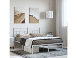 Estructura Cama Sin Colchón Con Cabecero Metal Blanco 150x200cm