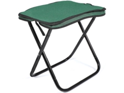 Taburete Plegable Ligero Para Viajes Y Senderismo, Asiento Compacto Verde Con Tubos Negros, Portátil Y Estable.