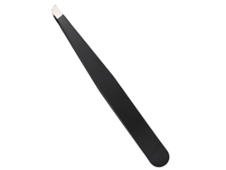 Pinzas profesionales para cejas de acero inoxidable con diseño antideslizante, color negro Tommy01