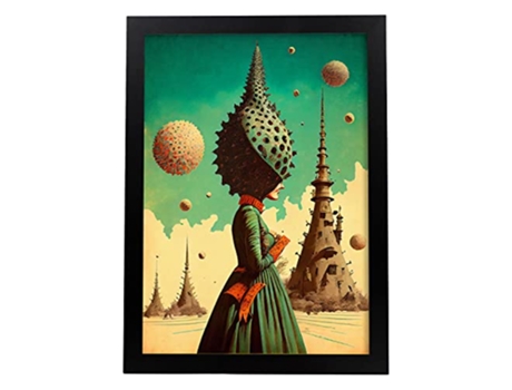 NACNIC Poster Sombrero Puntiagudo En Estilo Surrealismo Cinematográfico Ilustraciones Y Grabados De Historieta Abstracta Y Artística A3 Marcos Negr...