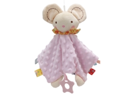 Manta De Seguridad Suave Y Afelpada Para Bebé, Adorable Muñeco De Animal, Color Rosa Vibrante.