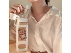 Botella De Agua De 700 Ml Con Pajita, Botella Deportiva Linda Con Adhesivo, Botella Kawaii Zzy Rosewell