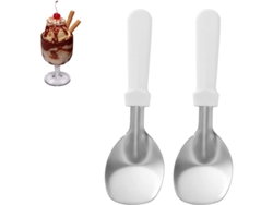 Cuchara Para Helado De Acero Inoxidable Con Mango De Plástico, 2 Porciones (blanco)
