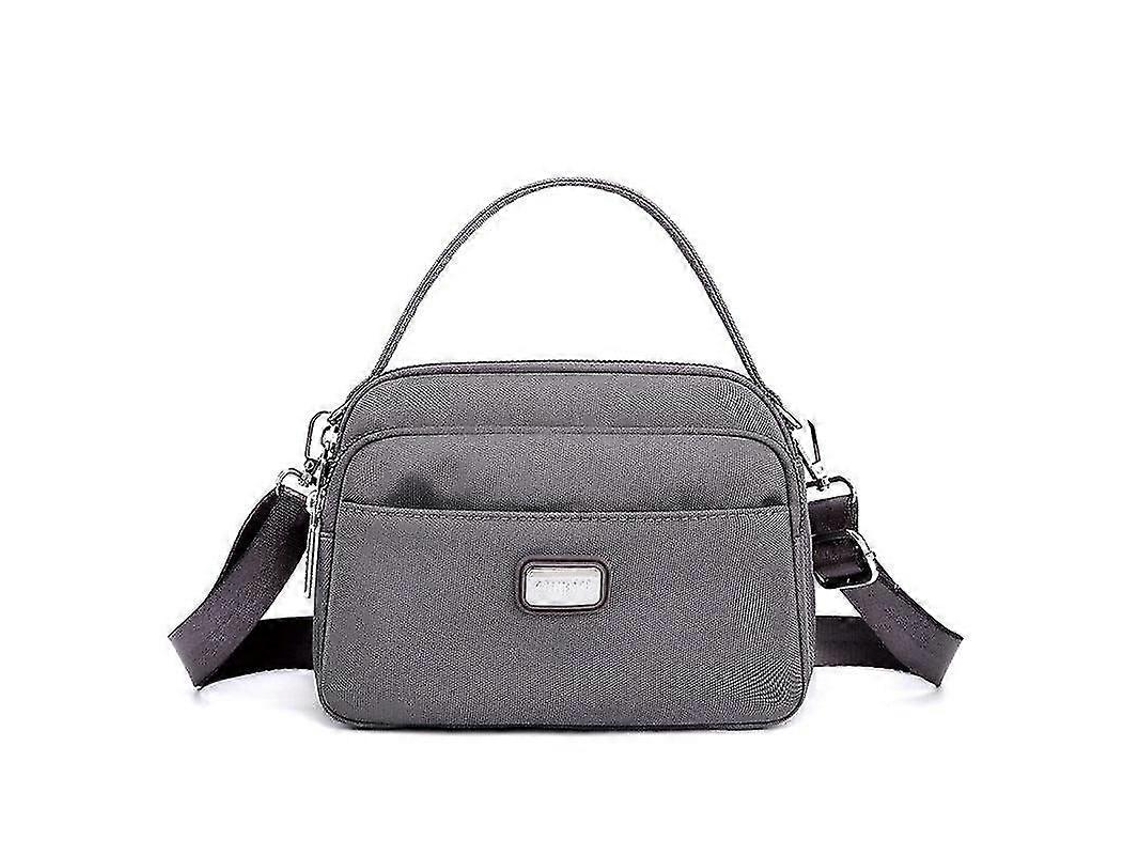 Bolso bandolera informal para mujer, de gran capacidad y con múltiples compartimentos, color gris, Lalamoli