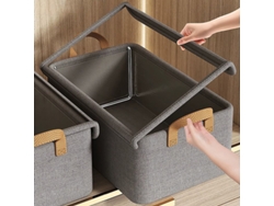 Caja de almacenamiento plegable con estructura de acero y tela catiónica para ropa, pantalones y cajas.