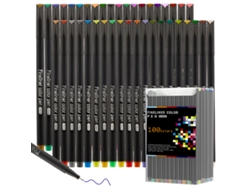 Bolígrafos De Punta Fina, Set De 100 Colores — Ideales Para Bocetos, Dibujos De Oficina, Documentos, Cómics Y Scrapbooking.