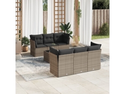 Conjunto de sofás de jardín de 7 piezas DKD Home Decor con cojines de mimbre gris