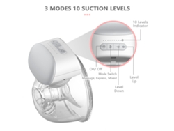 Extractor De Leche Eléctrico Inalámbrico Portátil, Manos Libres, 3 Modos, 10 Niveles, 24 Mm, 240 Ml