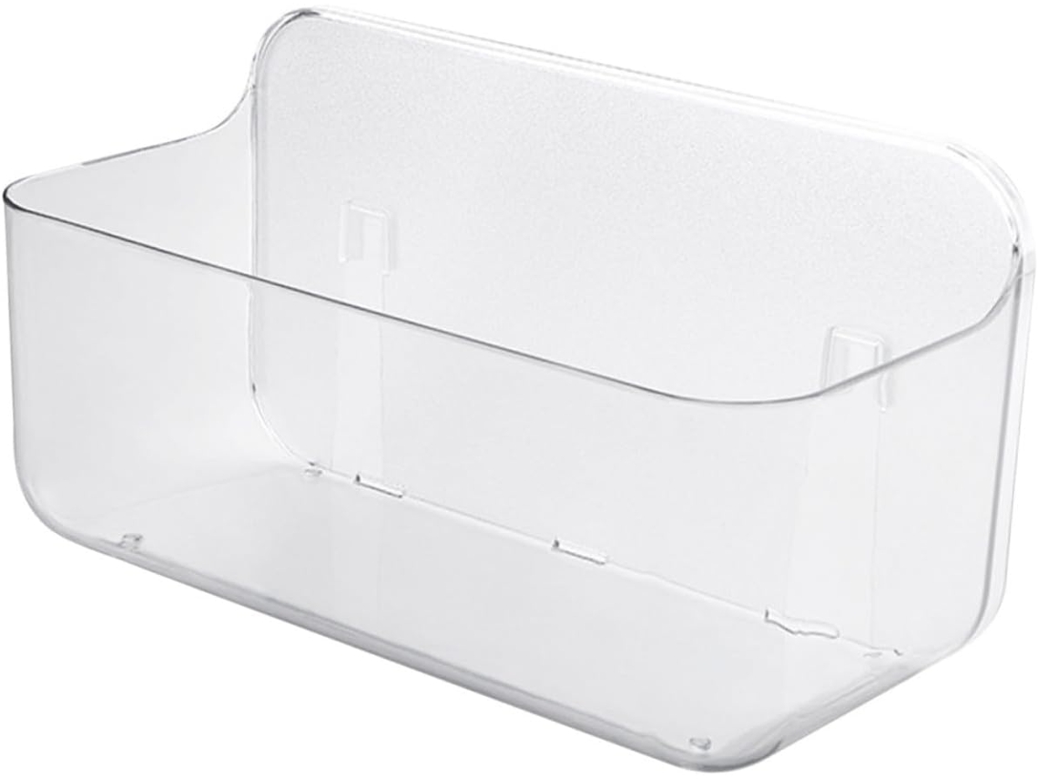 Estantería De Baño Transparente Mediana Para Montaje En Pared, No Requiere Perforación