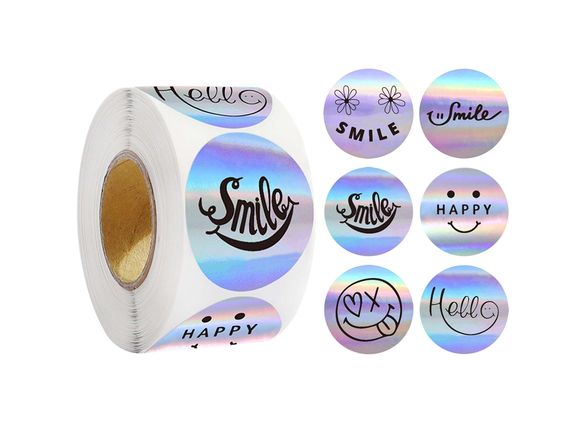(estilo 2) 500 Etiquetas Láser/rollo, 2,5 Cm/1,0 Pulgada