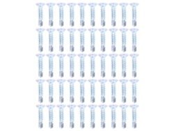 Kit de 50 tornillos autorroscantes de cruz, acero al carbono, 4,2 x 19 mm, cabeza plana, para reparaciones
