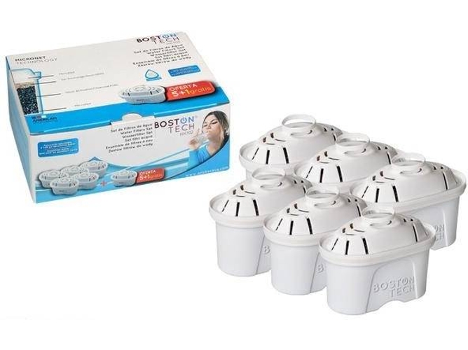 De Dispensadores Agua boston tech hk102 6 cartuchos hydro pure+ para jarra filtradora compatible con brita maxtra y maxtra+ efecto prolongado 12 meses 6x60 cada