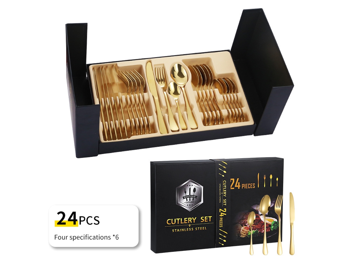 Conjunto de Talheres de Aço Inoxidável 24 Peças GERTIZ