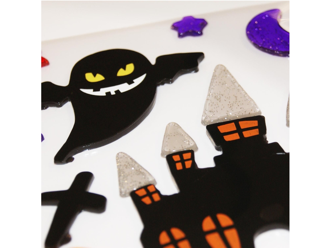 Pegatinas de gel de Halloween - Castillo embrujado
