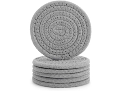 2026-6 Piezas Posavasos De Algodón Tejido, Absorbente Y Resistente Al Calor, Regalo Ideal Para Hogar 4.3 Pulgadas