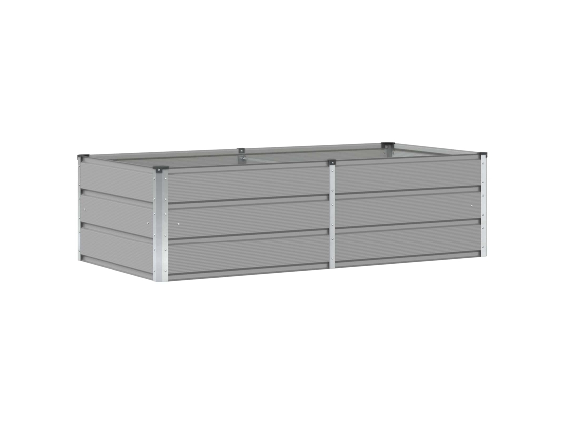 Maceta para flores - Maceta de jardín gris claro 160 x 80 x 45 cm Acero HARLANV1