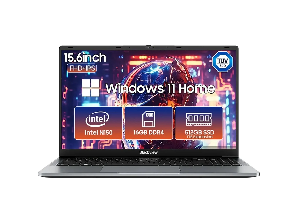 Portátil Blackview Acebook 6 (15,6'' - 16 GB de RAM, 512 GB de SSD - Intel Twin Lake N150 - Windows 11 Pro)