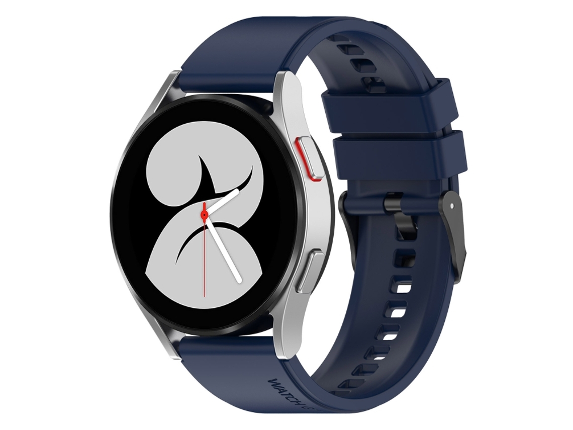 Pulsera para Samsung Galaxy Watch 5 (40 mm) - Silicona negra con hebilla escalonada (20 mm) - Azul