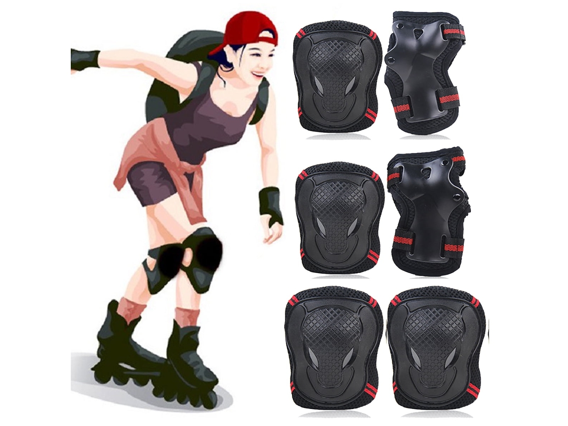 Juego De 6 Piezas De Rodilleras Y Muñequeras, Equipo De Protección Deportiva. NICECEE